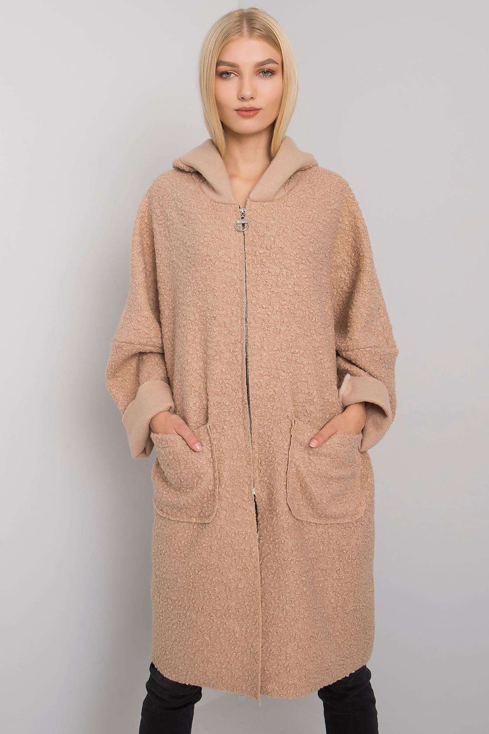   Płaszcz Damski Model TW-PL-BI-21715.63P Beige - Och Bella 