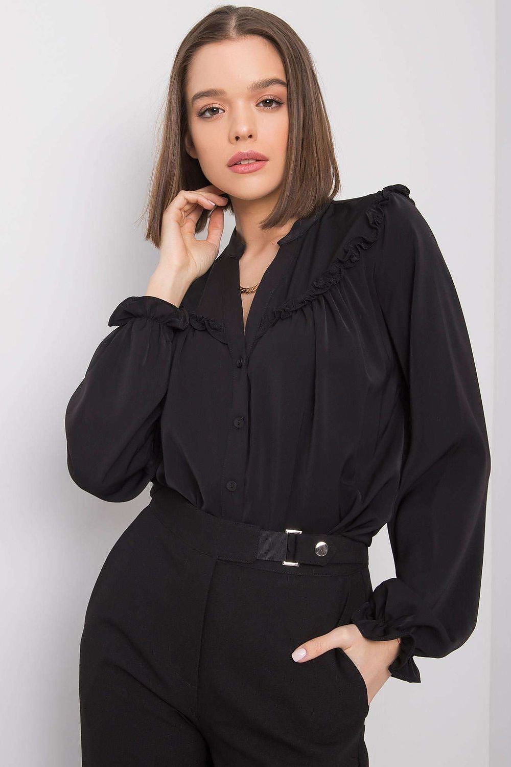   Koszula Damska Model TW-KS-BP-5078.21 Black - Och Bella 