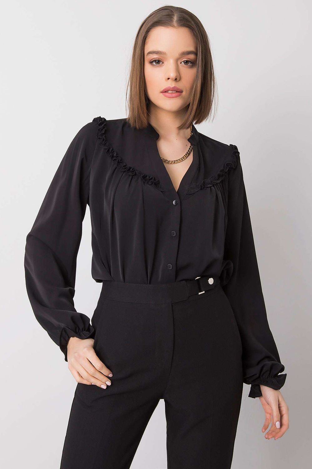   Koszula Damska Model TW-KS-BP-5078.21 Black - Och Bella 