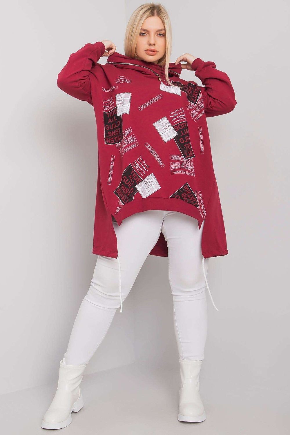   Bluza Damska Model RV-BL-7217.79P Bordo - Relevance 