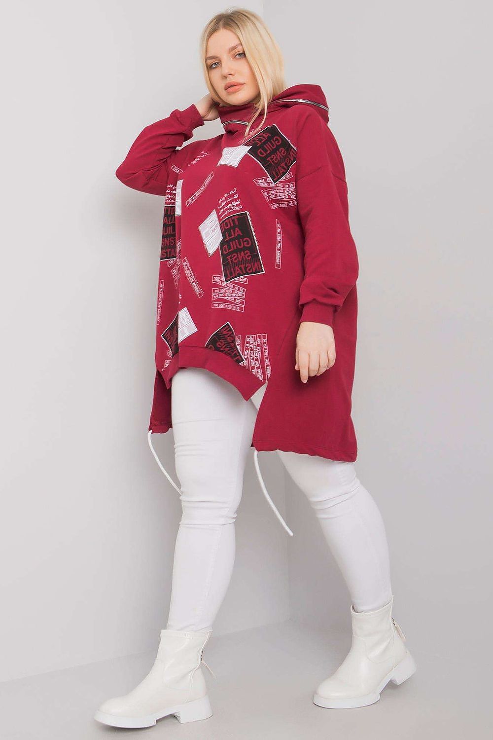   Bluza Damska Model RV-BL-7217.79P Bordo - Relevance 