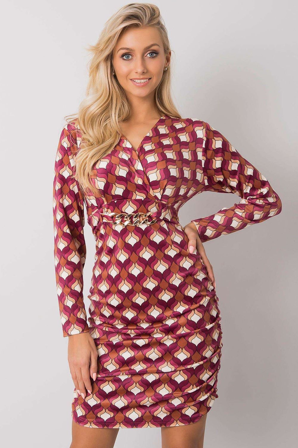  Sukienka Model DHJ-SK-12695.26P Dark Pink - Italy Moda 