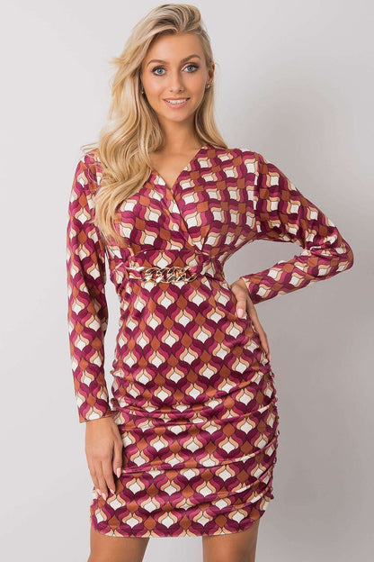  Sukienka Model DHJ-SK-12695.26P Dark Pink - Italy Moda 
