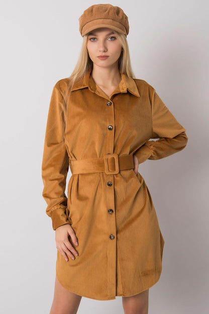  Sukienka Model DHJ-SK-10333.12P Camel - Italy Moda 