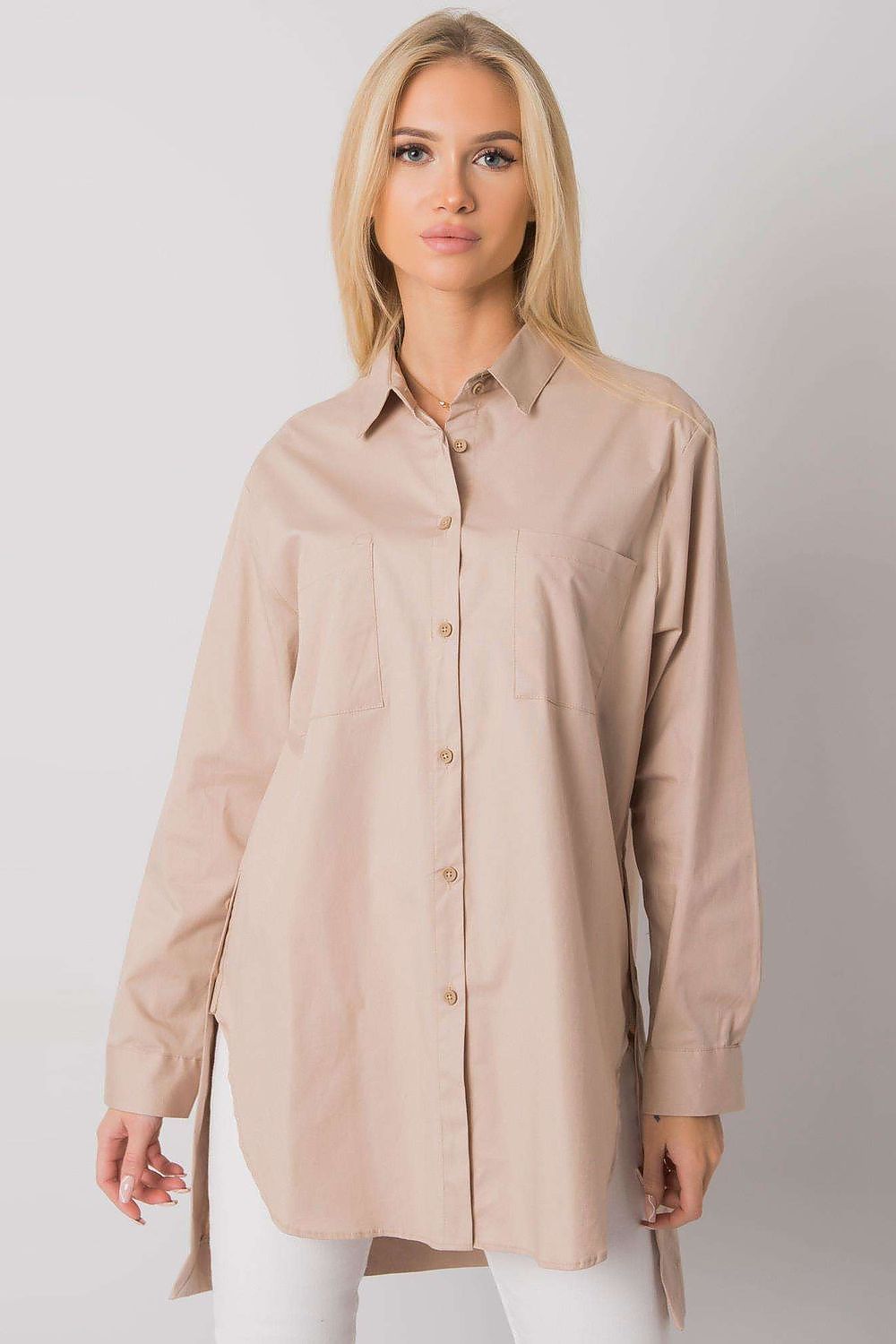   Koszula Damska Model EM-KS-001.46 Beige - Ex Moda 