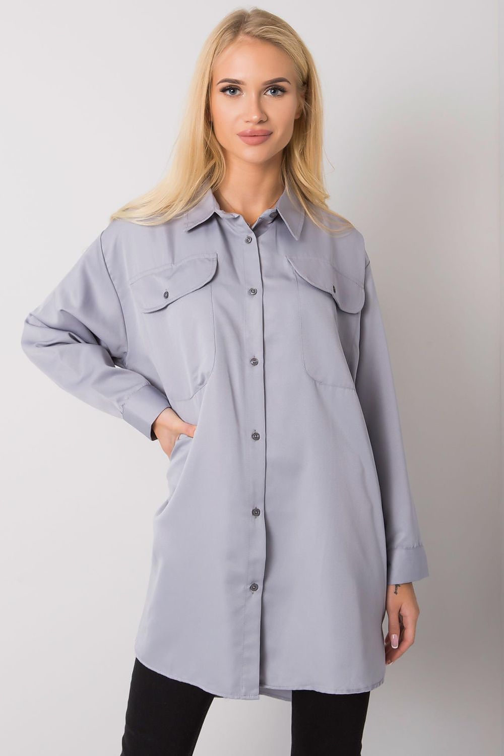   Koszula Damska Model EM-KS-678-1.09 Grey - Ex Moda 