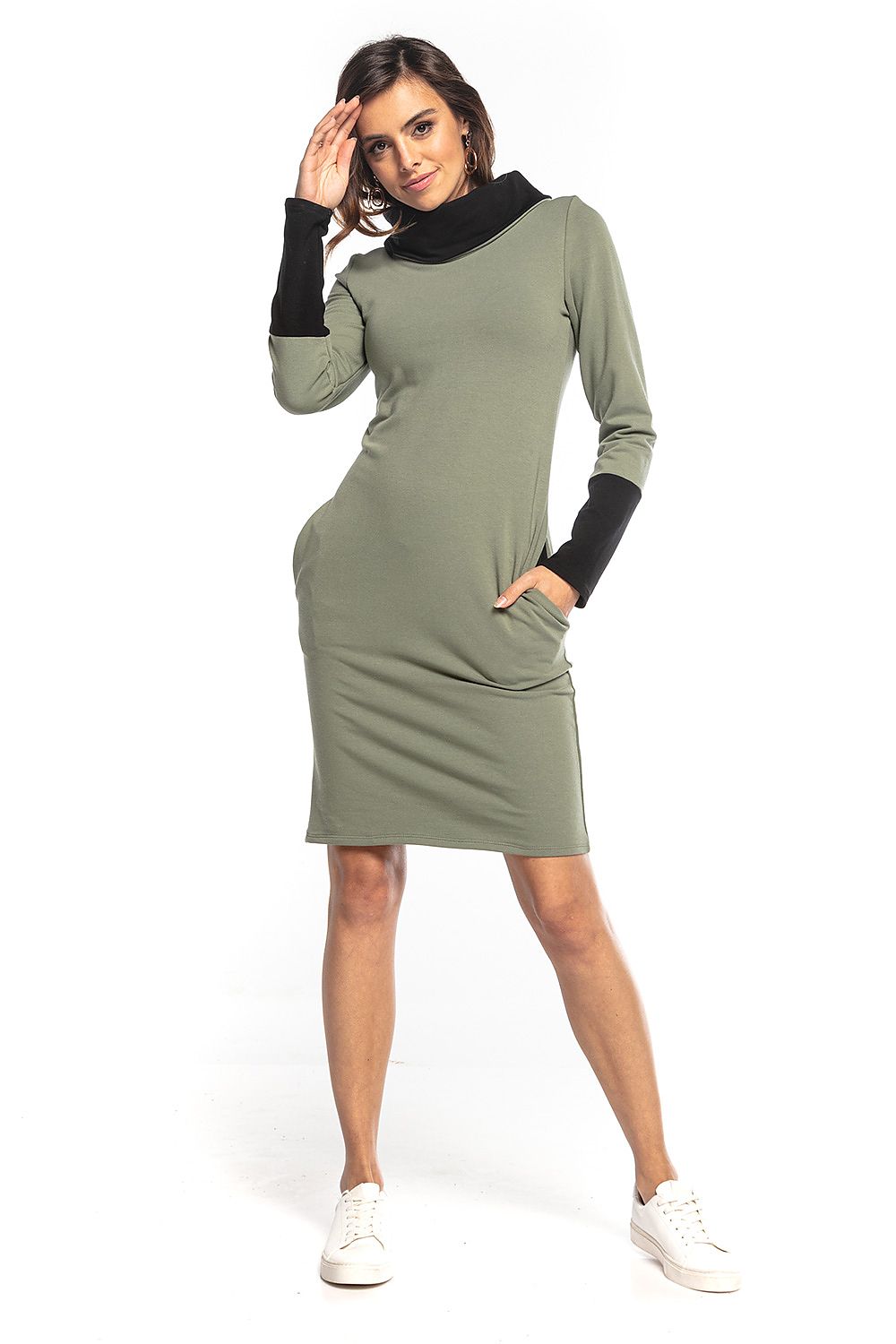  Sukienka Model T360/6 Khaki/Black - Tessita 