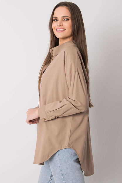   Koszula Damska Model EM-KS-004.42 Dark Beige - Ex Moda 