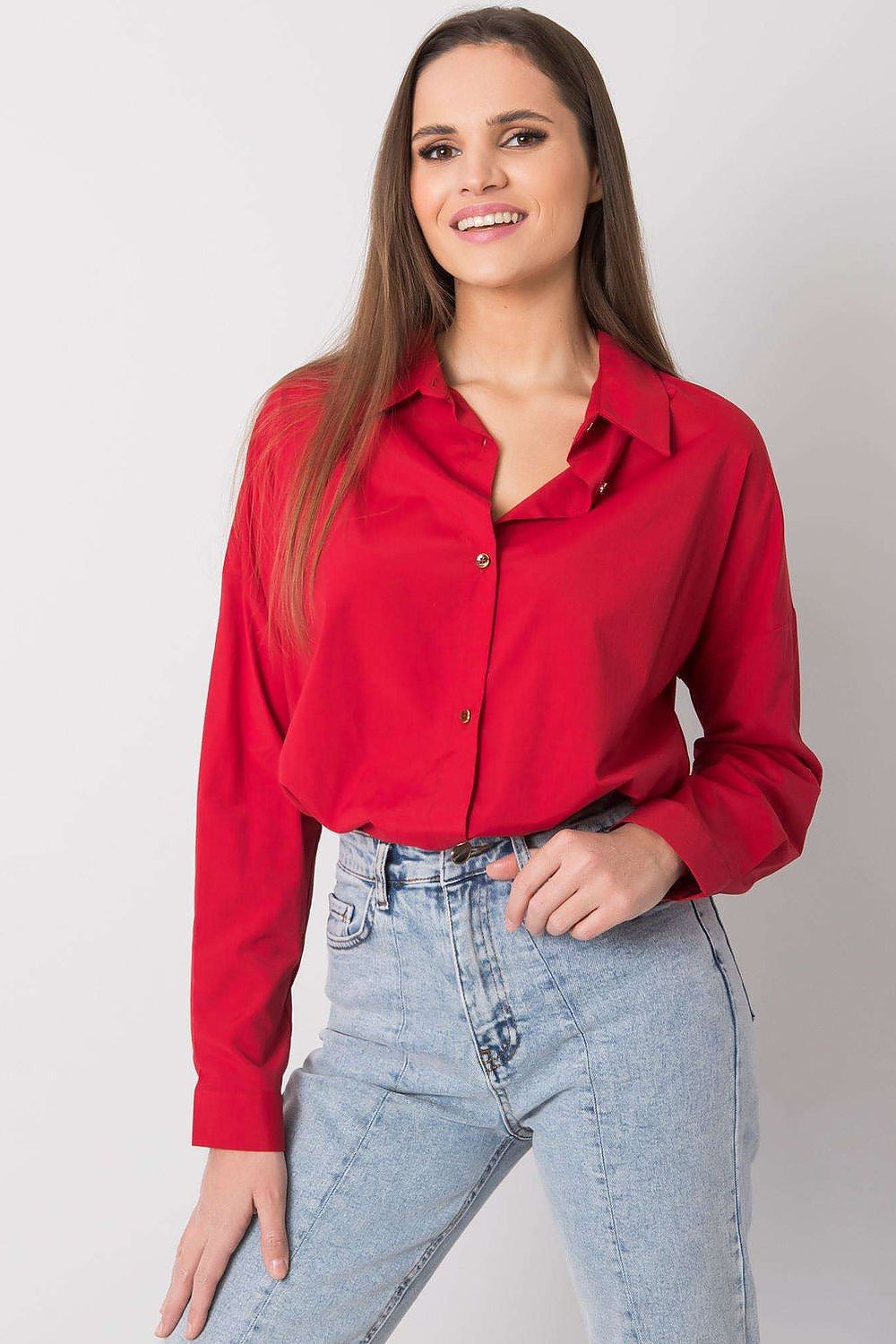   Koszula Damska Model EM-KS-004.42 Dark Red - Ex Moda 