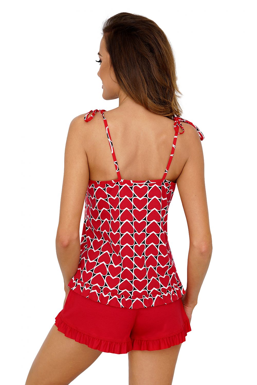  Piżama Damska Model Love 1/2 Red - Donna 