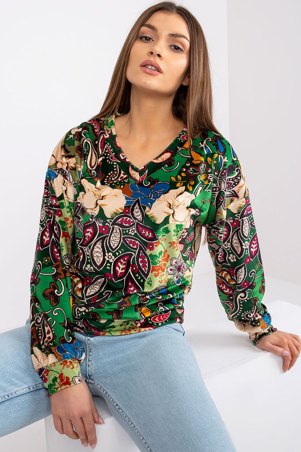   Bluzka Model DHJ-BZ-6033-2.46P Green - Italy Moda 