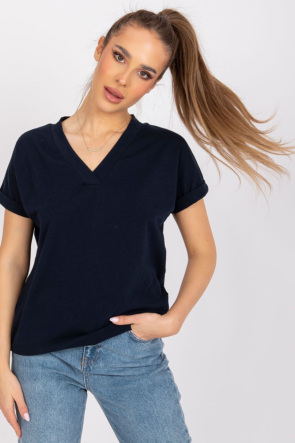   T-shirt Damski Model RV-TS-7666.19 Navy - BFG 