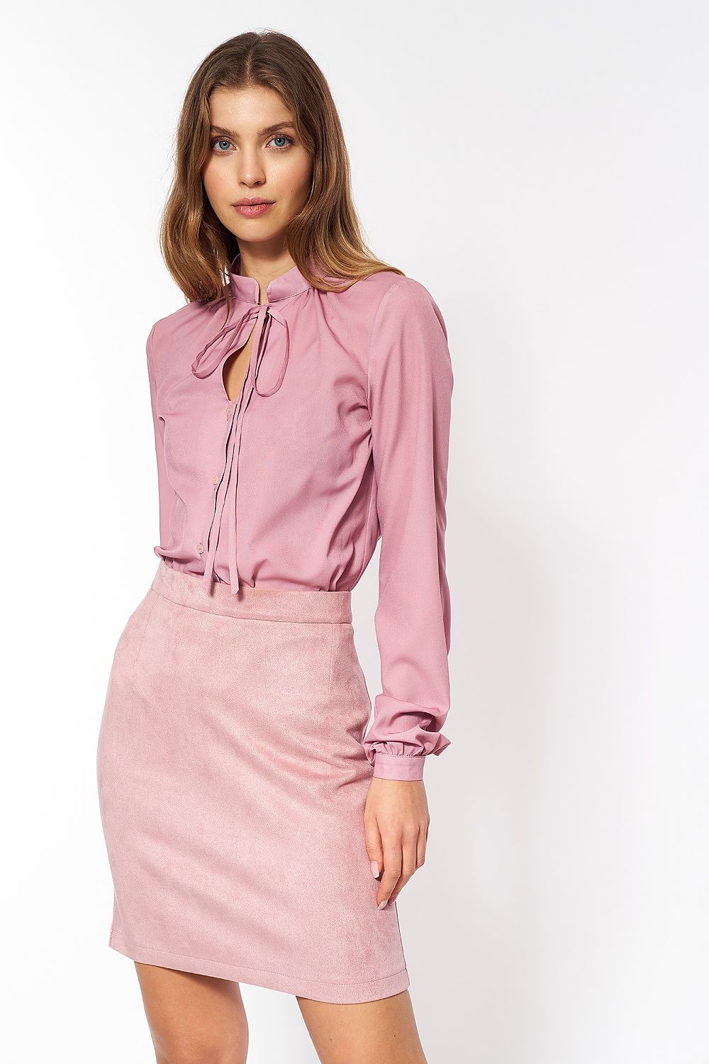  Spódnica Nubukowa różowa spódnica SP64 Pink - Nife 