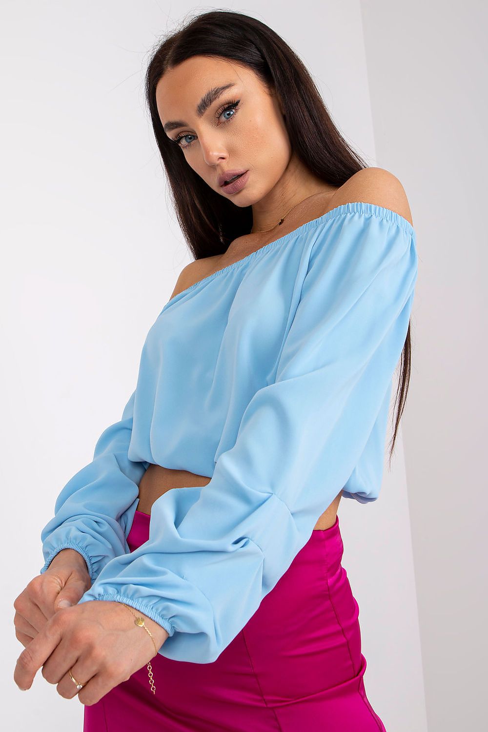   Bluzka Model DHJ-BZ-6816.57 Light Blue - Italy Moda 