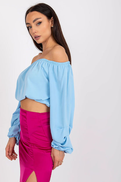   Bluzka Model DHJ-BZ-6816.57 Light Blue - Italy Moda 