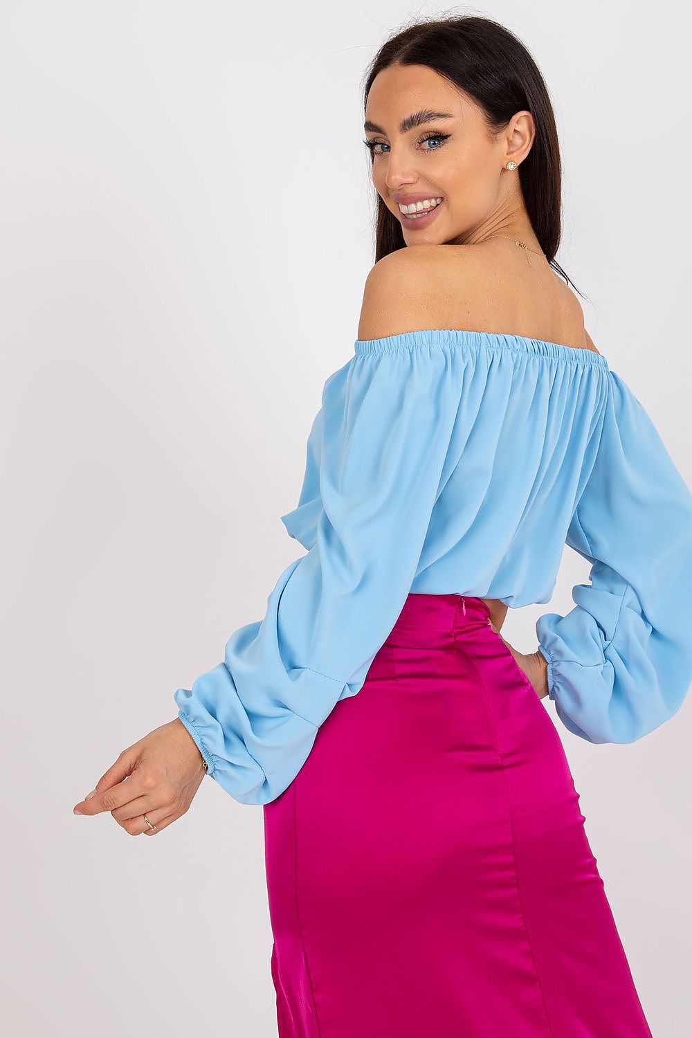   Bluzka Model DHJ-BZ-6816.57 Light Blue - Italy Moda 