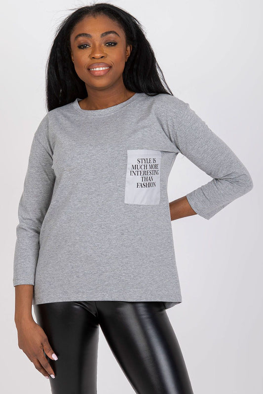   Bluzka Model EM-BZ-N612.64P Grey - Ex Moda 