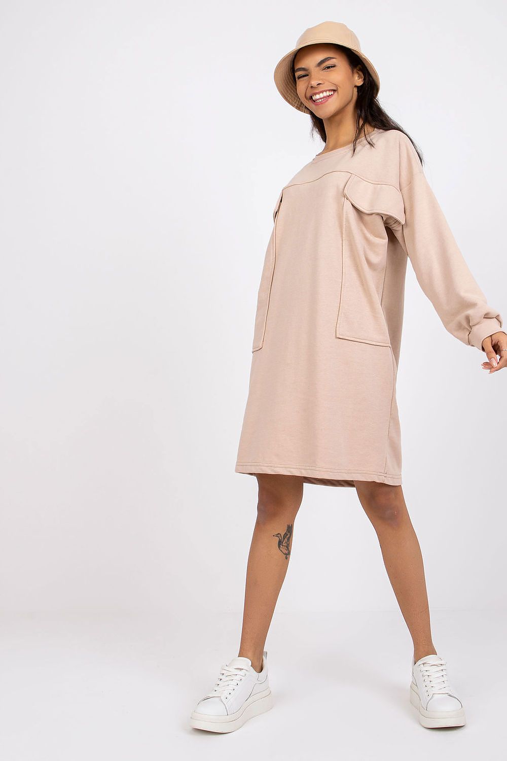  Sukienka Model EM-SK-717.33X Beige - Ex Moda 