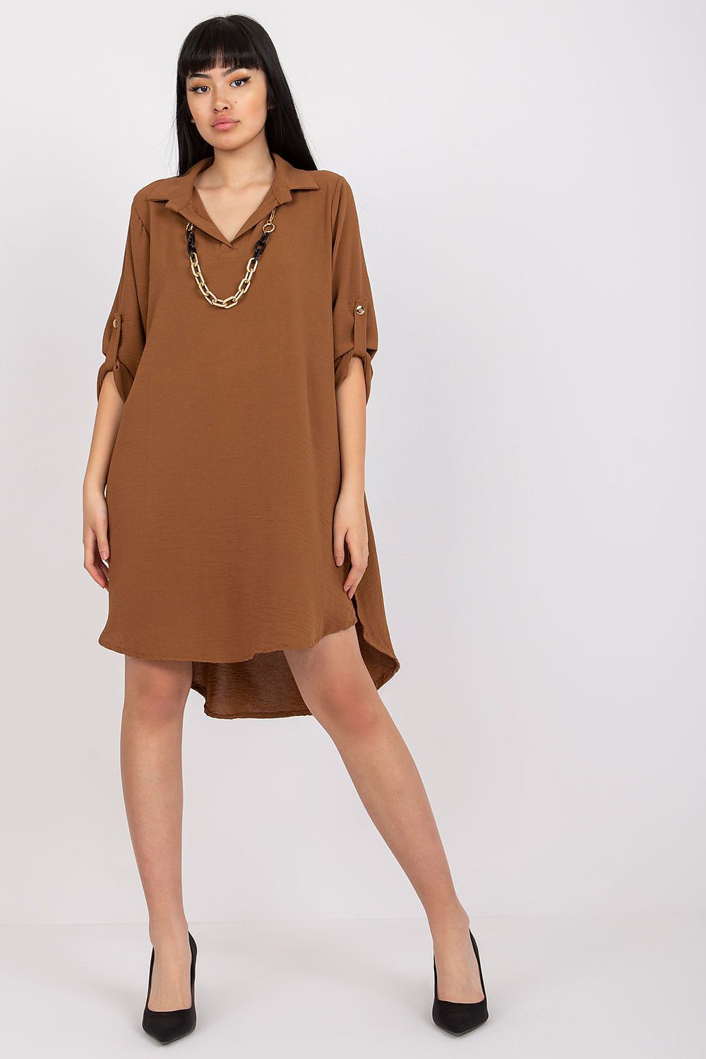  Sukienka Model DHJ-SK-V2209.94 Brown - Italy Moda 