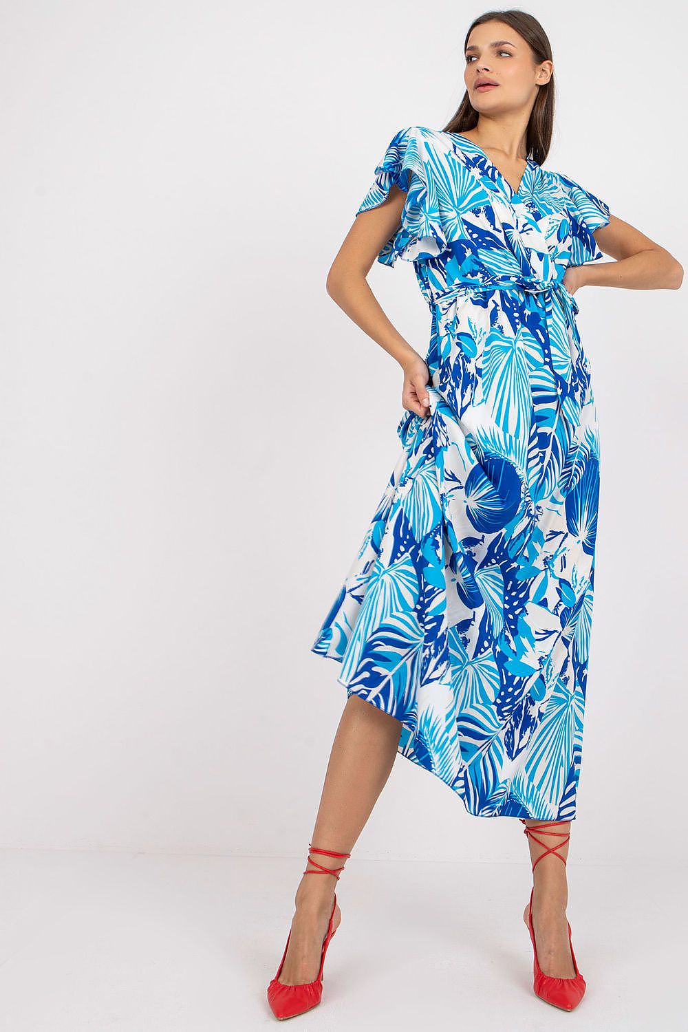  Sukienka Model DHJ-SK-13203-1.03X White/Blue - Italy Moda 
