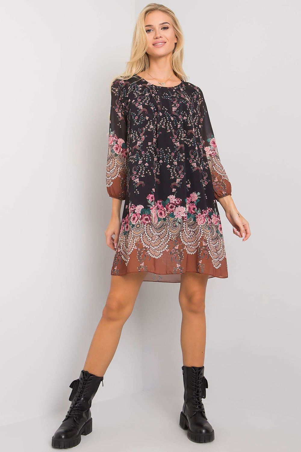 Sukienka Model TW-SK-BI-2667-1.72P Black/Beige - Och Bella 