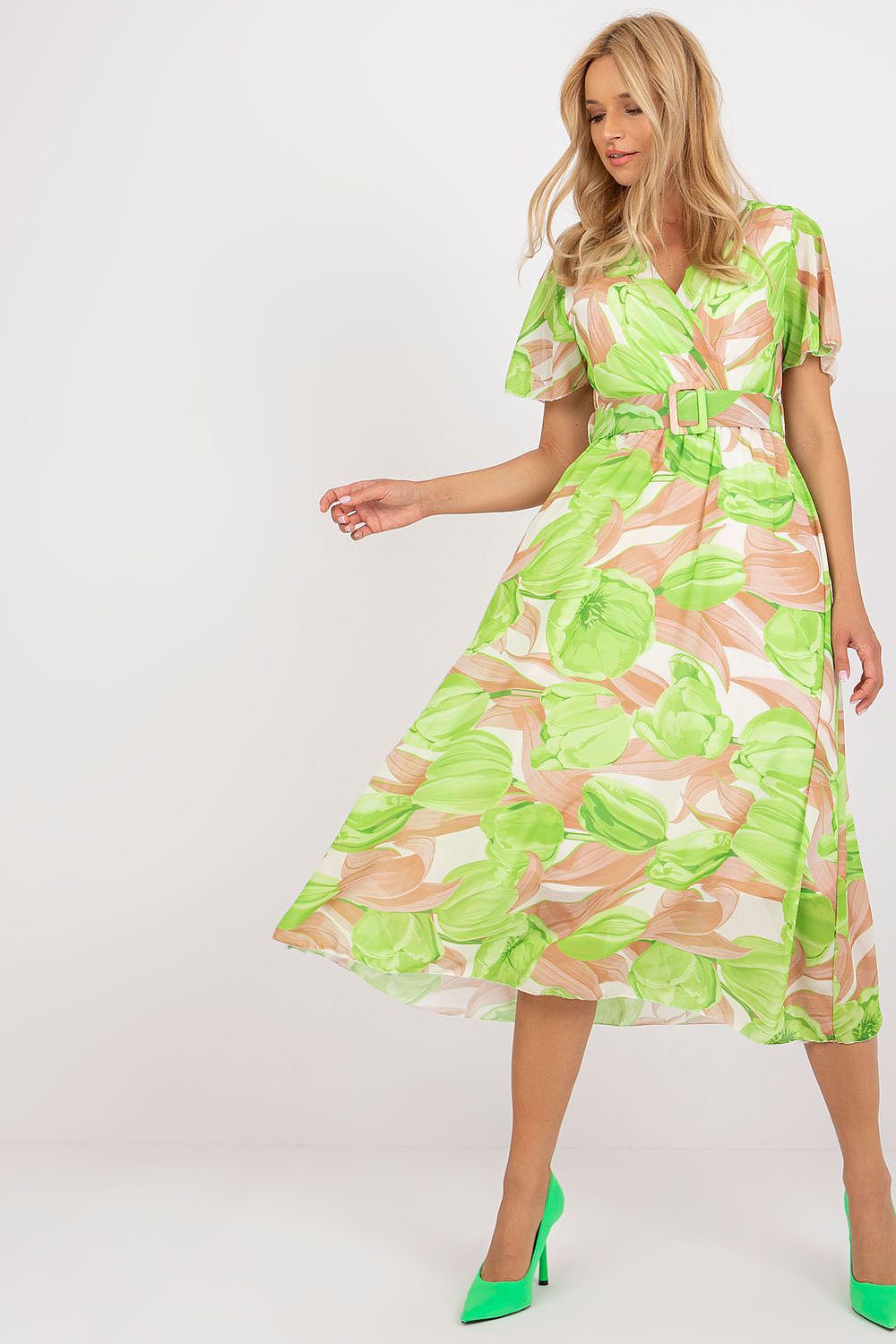 Sukienka Model DHJ-SK-15967.54P Light Green - Italy Moda 