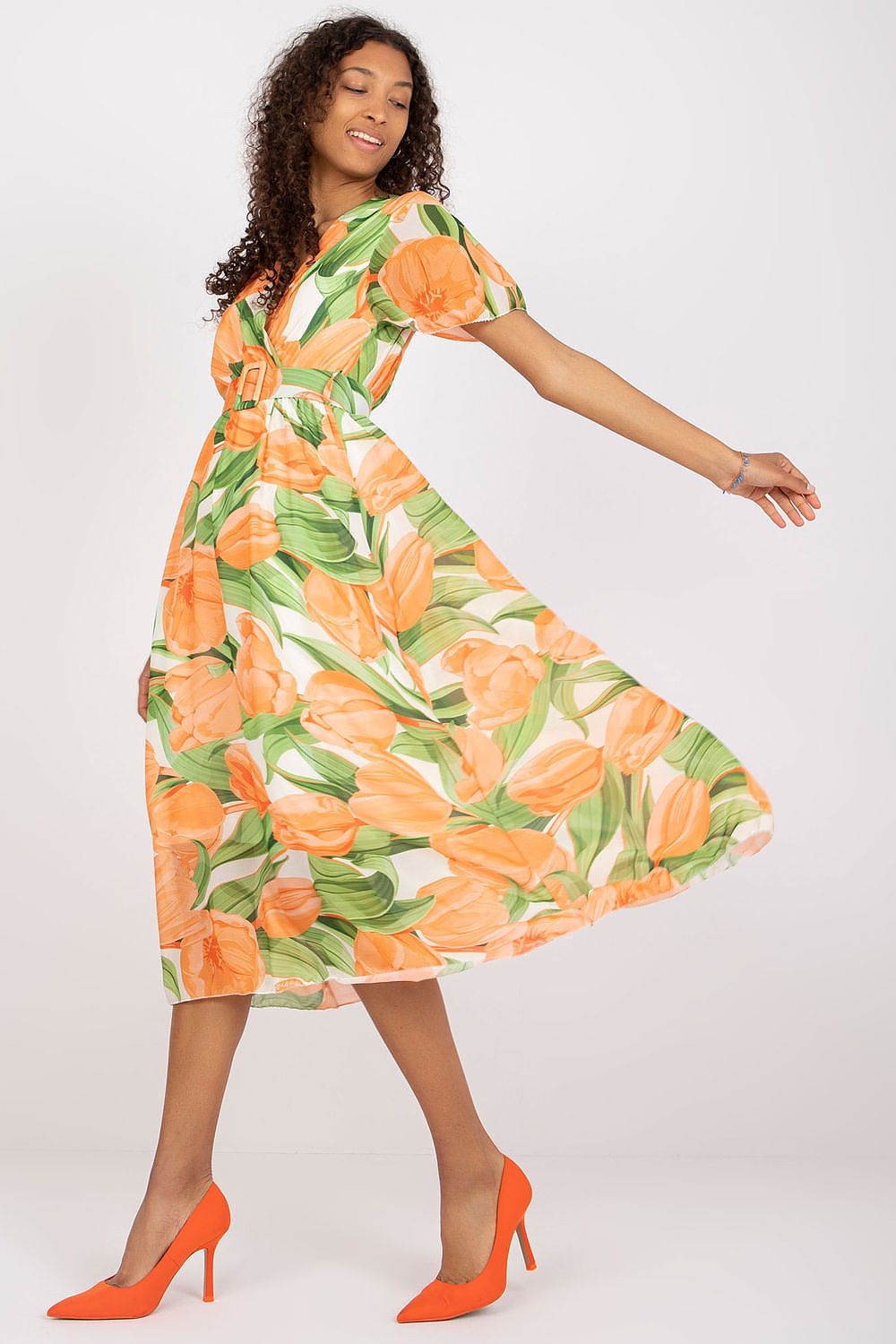  Sukienka Model DHJ-SK-15967.54P Orange - Italy Moda 