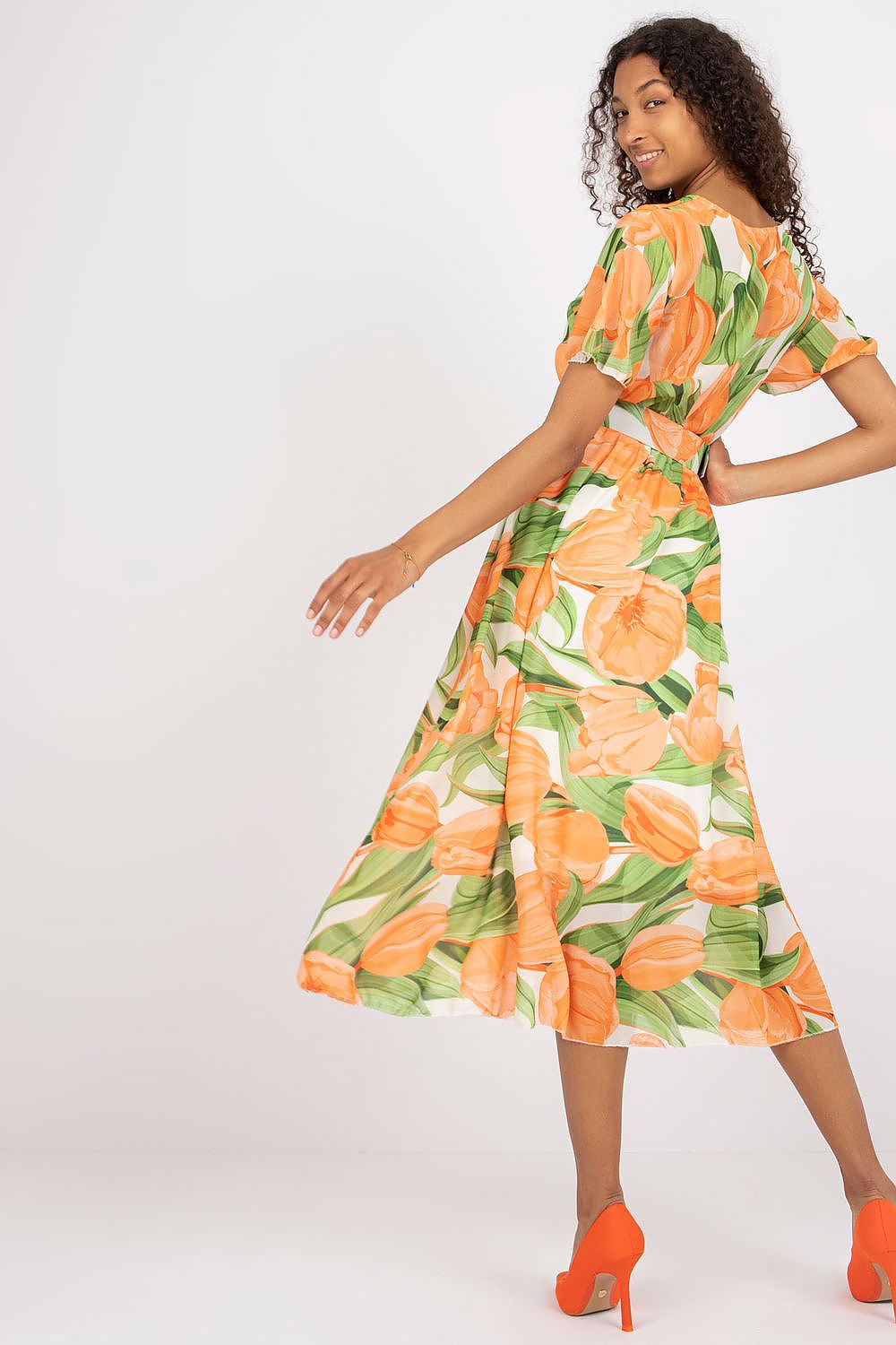  Sukienka Model DHJ-SK-15967.54P Orange - Italy Moda 