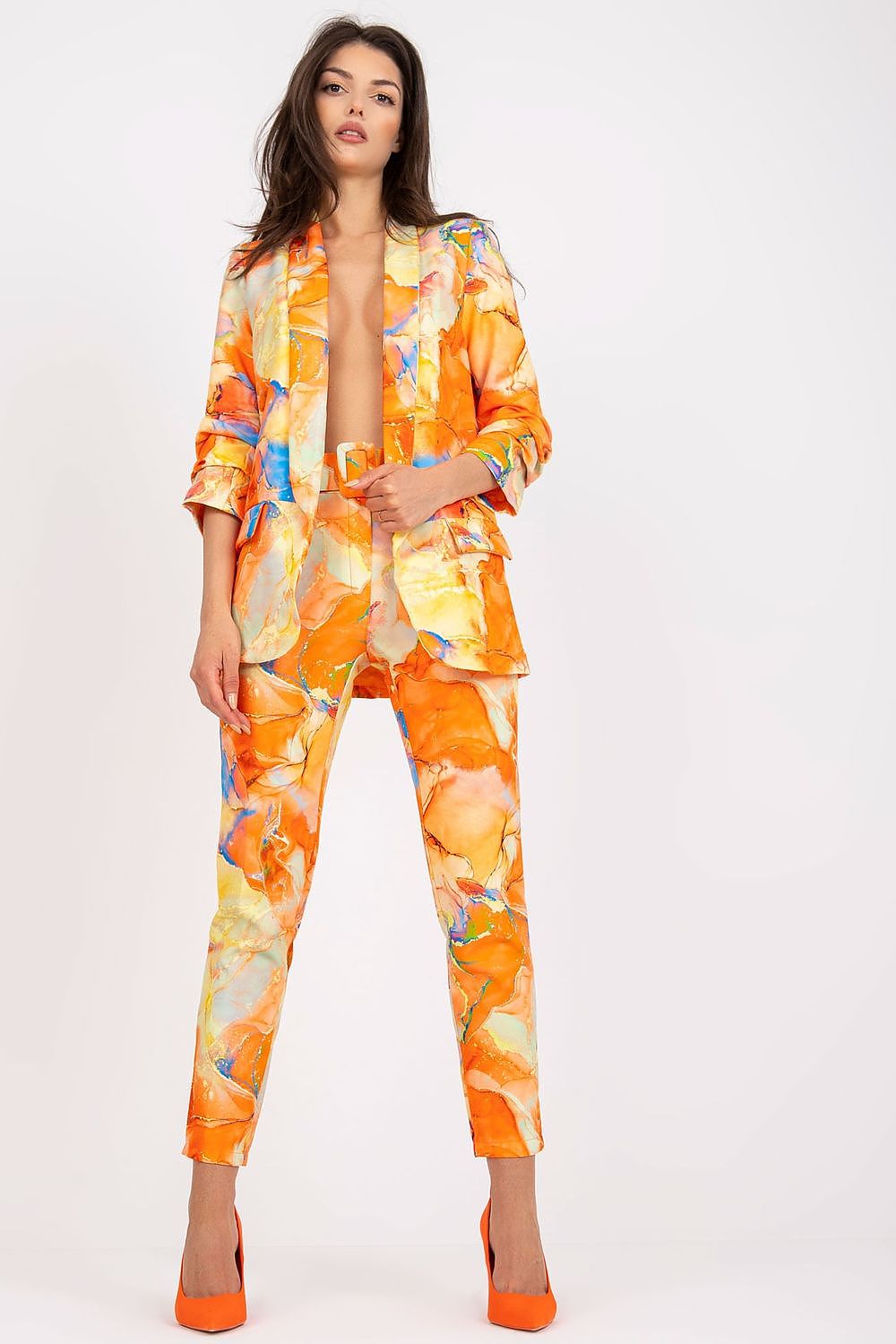   Marynarka Model DHJ-MA-7684A-1.22X Orange - Italy Moda 