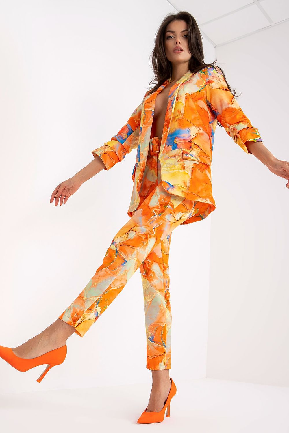   Marynarka Model DHJ-MA-7684A-1.22X Orange - Italy Moda 