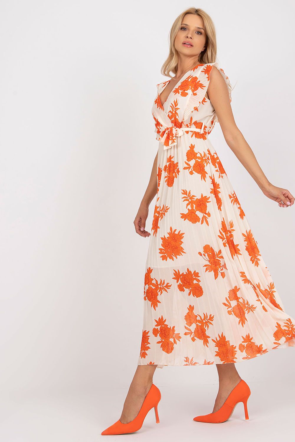  Sukienka Model DHJ-SK-13166.94P Orange - Italy Moda 