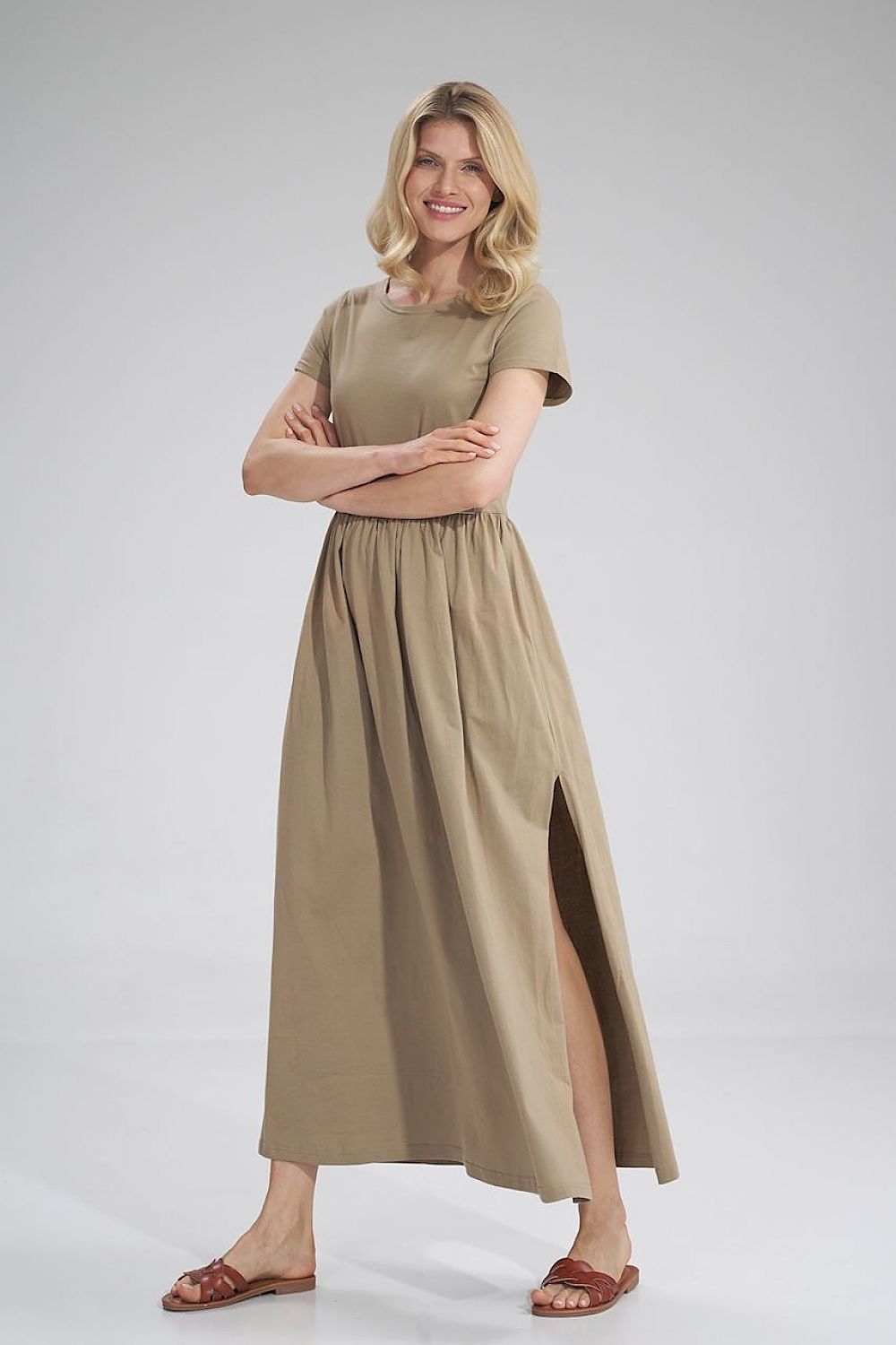  Sukienka Model M787 Beige - Figl 