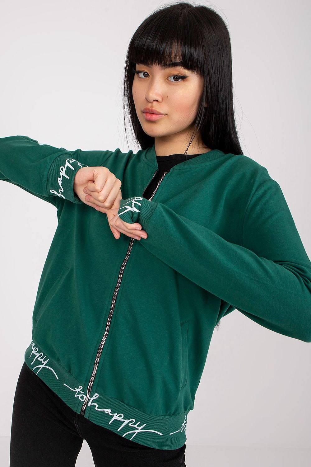   Bluza Damska Model RV-BL-7809.37X Dark Green - Relevance 