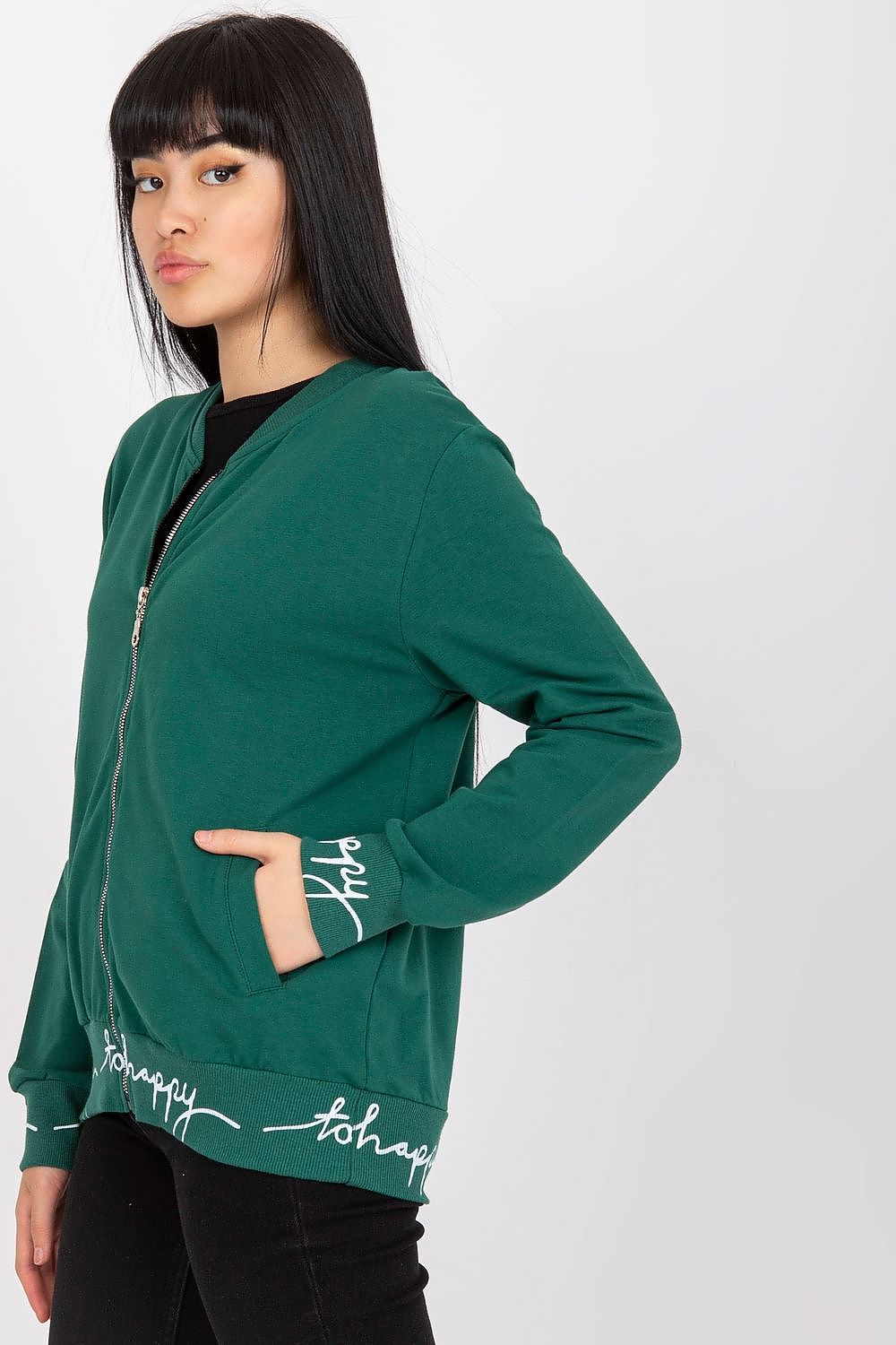   Bluza Damska Model RV-BL-7809.37X Dark Green - Relevance 