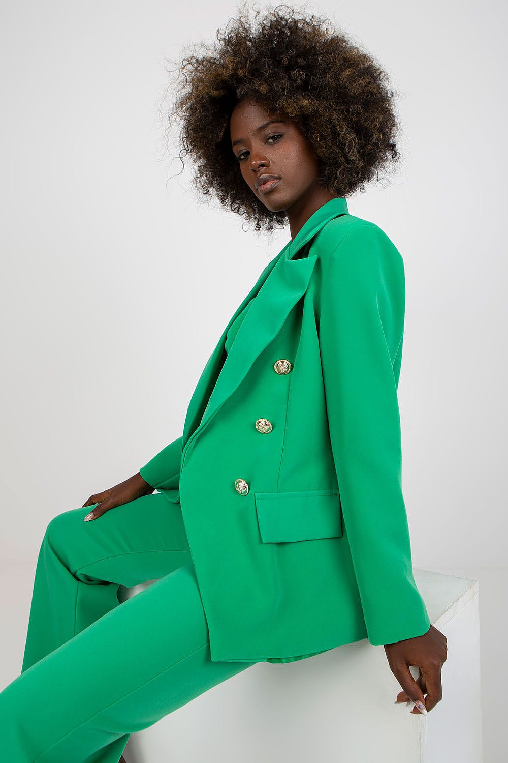   Marynarka Damska Model DHJ-MA-15555.00P Green - Italy Moda 