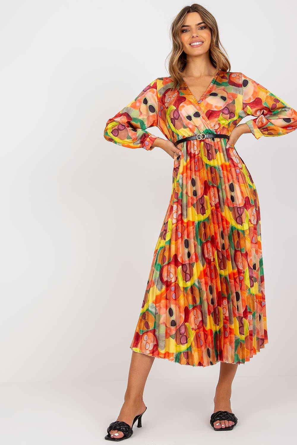  Sukienka Model DHJ-SK-15163.84 Orange - Italy Moda 