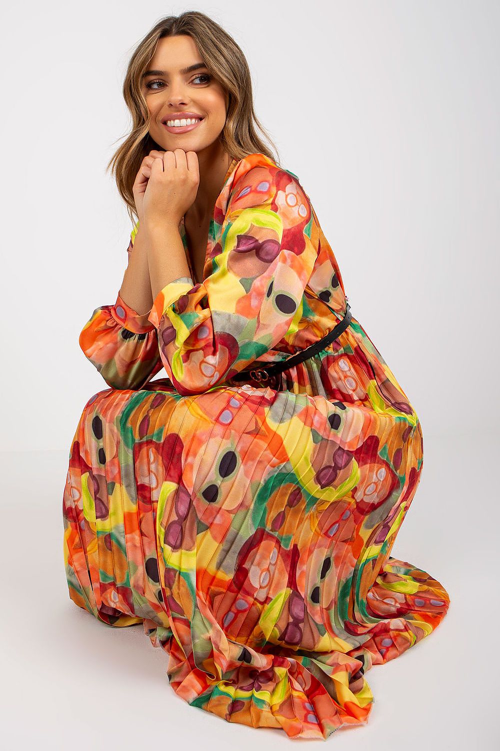  Sukienka Model DHJ-SK-15163.84 Orange - Italy Moda 