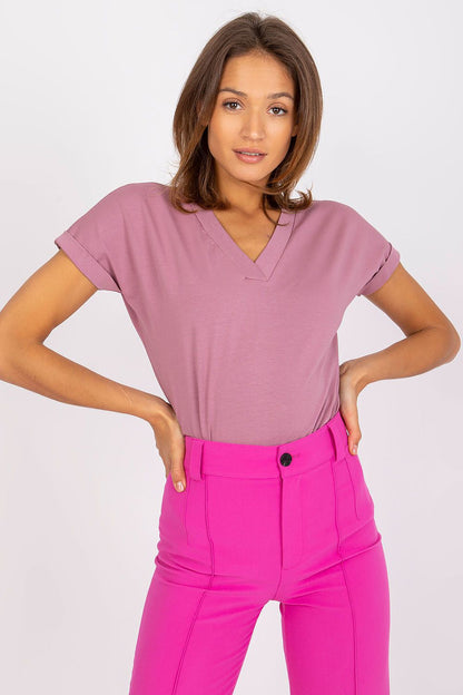   T-shirt Damski Model RV-TS-7666.19 Dark Pink - BFG 