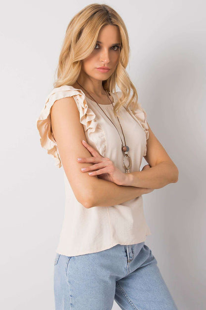   Bluzka Model TW-BZ-BI-BF002.88 Light Beige - Och Bella 