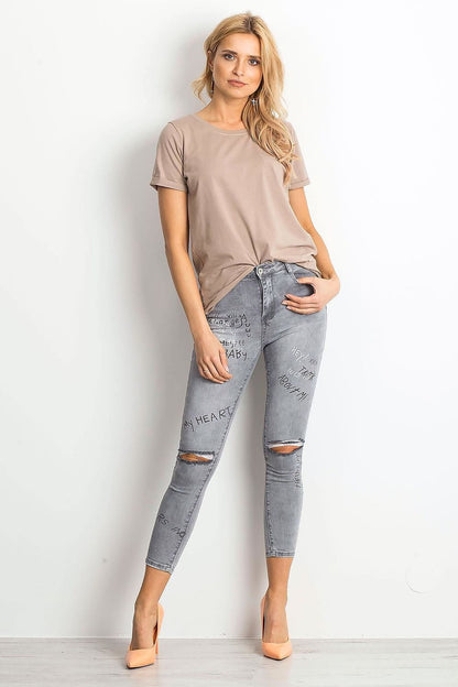   T-shirt Damski Model RV-TS-4838.09P Dark Beige - BFG 