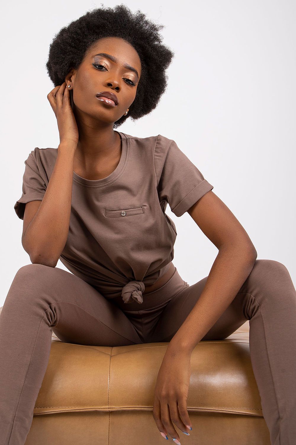   T-shirt Damski Model RV-TS-4838.73P Brown - BFG 