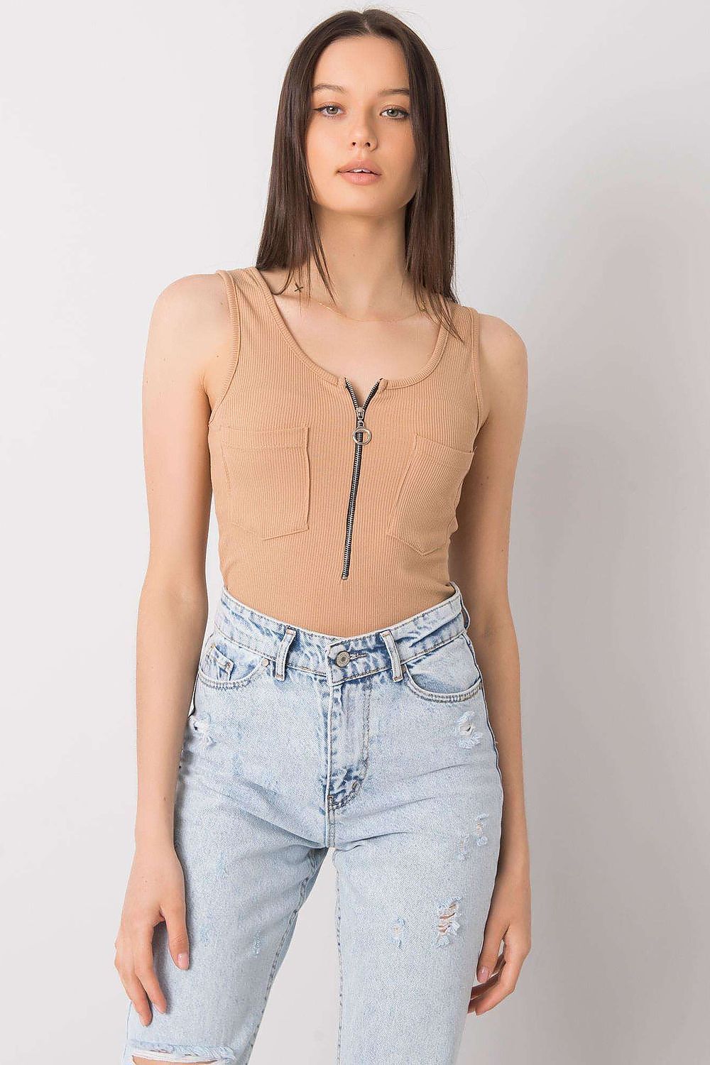  Koszulka Top Model DHJ-TP-13287.36P Camel - Italy Moda 
