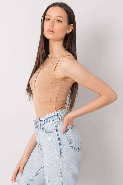  Koszulka Top Model DHJ-TP-13287.36P Camel - Italy Moda 