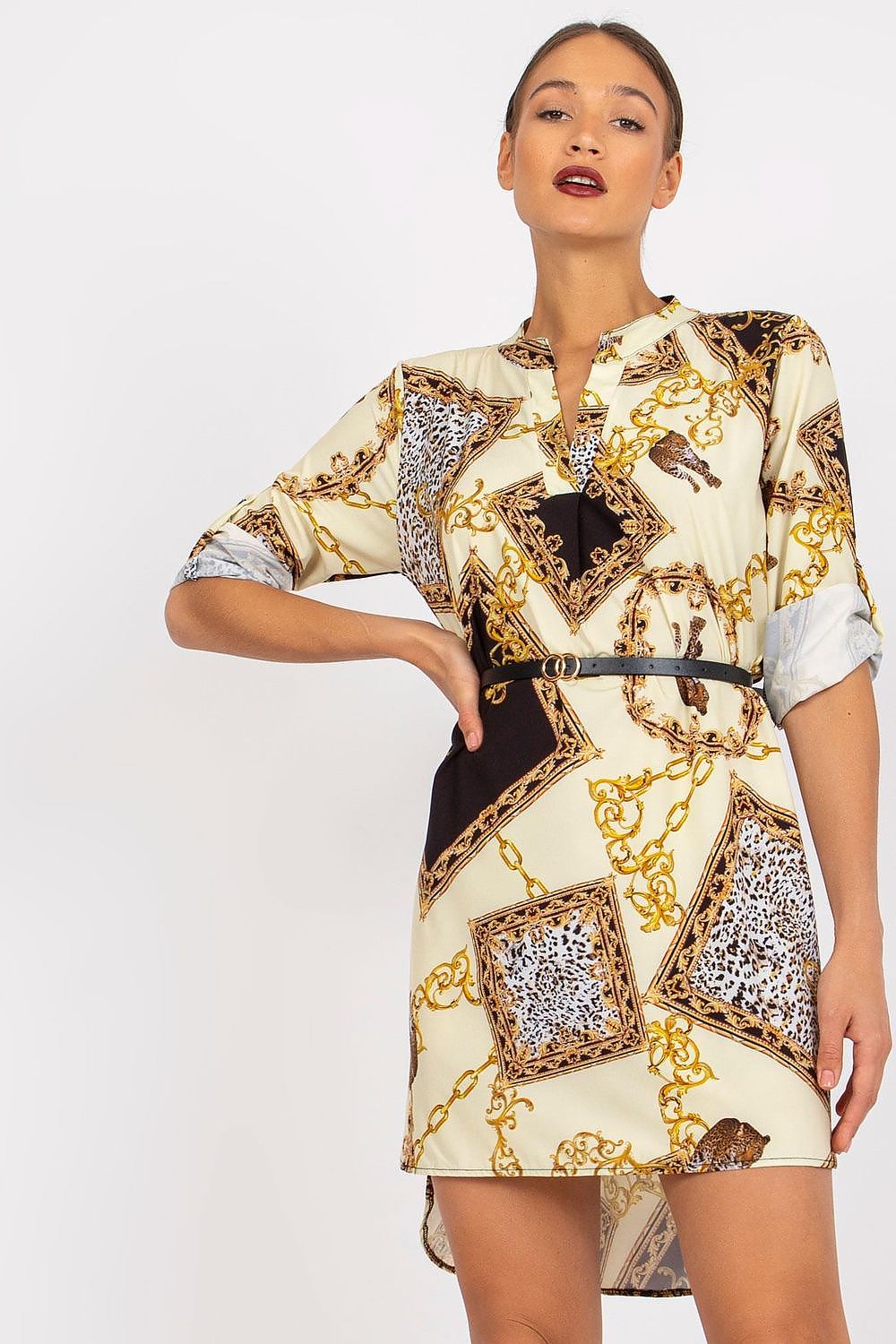 Sukienka Model DHJ-SK-5766AB-6.76 Light Yellow - Italy Moda 