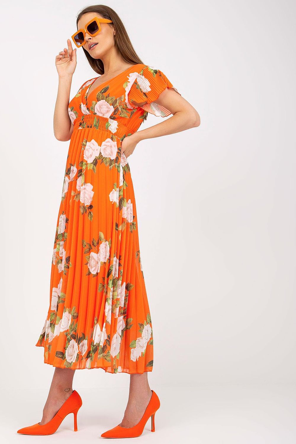  Sukienka Model DHJ-SK-15722.67P Orange - Italy Moda 