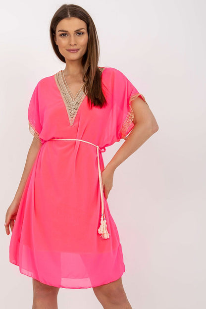  Sukienka Model DHJ-SK-1508.12 Fluo Pink - Italy Moda 