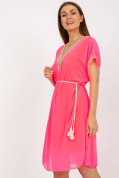 Sukienka Model DHJ-SK-1508.12 Fluo Pink - Italy Moda 