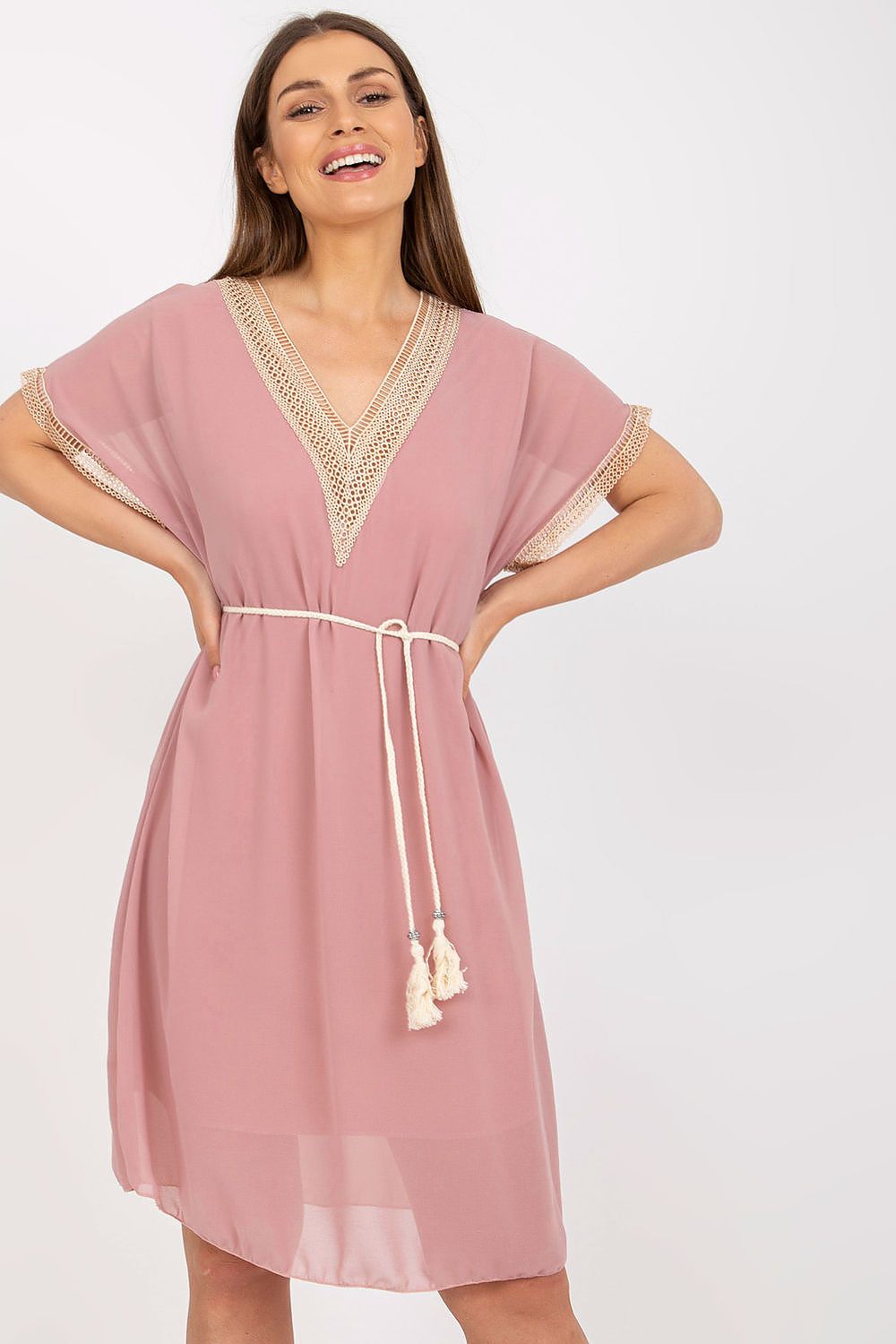  Sukienka Model DHJ-SK-1508.12 Light Pink - Italy Moda 