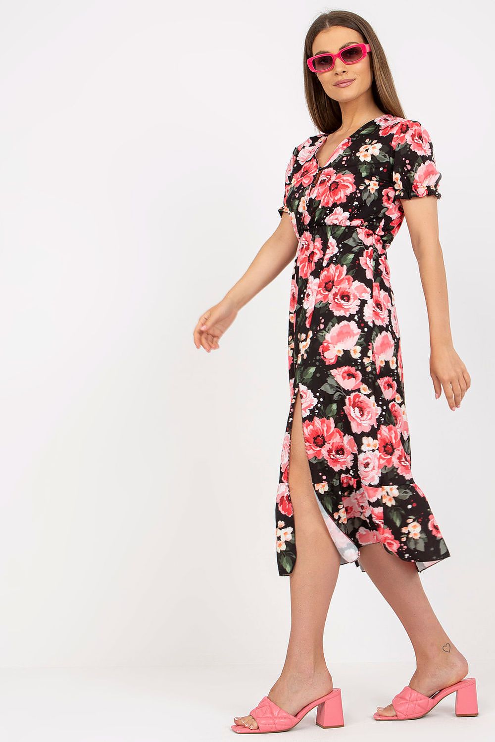  Sukienka Model DHJ-SK-7006.48 Black/Red - Italy Moda 