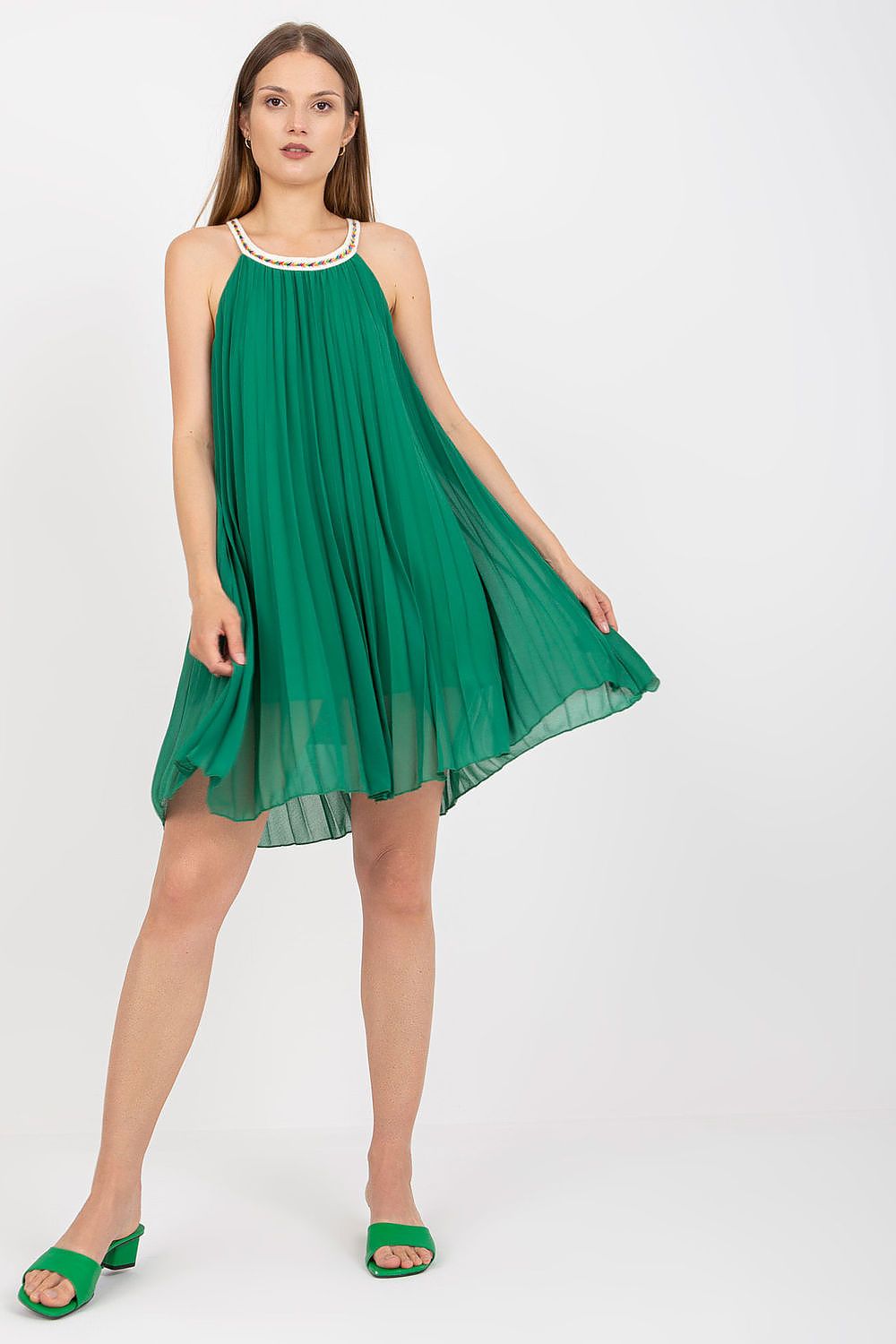  Sukienka Model DHJ-SK-0010.35 Dark Green - Italy Moda 